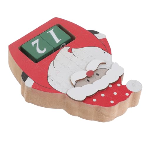 ULTECHNOVO Holz Santa Advent Countdown Kalender Blocks Tischkalender Weihnachten Dekoration Handgefertigt Weihnachten Innenbereich Kreative Countdown von ULTECHNOVO