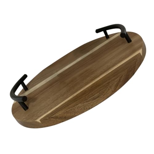 ULTECHNOVO Holz Serviertablett Rund Klein mit Griffen Hitzebeständiger Holztablett für Frühstück Snacks Obst Multifunktionales Tablett für Tee und Wohnzimmertisch Tragbares Rustikales ULTECHNOVO Holz Serviertablett Rund Klein mit Griffen Hitzebeständiger Holztablett für Frühstück Snacks Obst Multifunktionales Tablett für Tee und Wohnzimmertisch Tragbares Rustikales von ULTECHNOVO