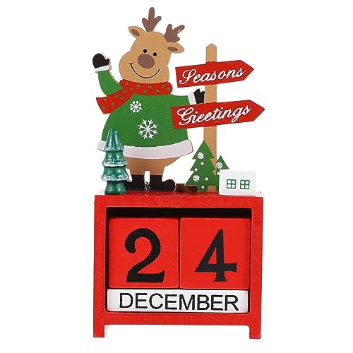 ULTECHNOVO Holz Weihnachtskalender Dekoration Tischkalender mit Rentier Cartoon Design Festliche Weihnachtsdeko für Zuhause Büro zur Adventszeit ULTECHNOVO Holz Weihnachtskalender Dekoration Tischkalender mit Rentier Cartoon Design Festliche Weihnachtsdeko für Zuhause Büro zur Adventszeit von ULTECHNOVO