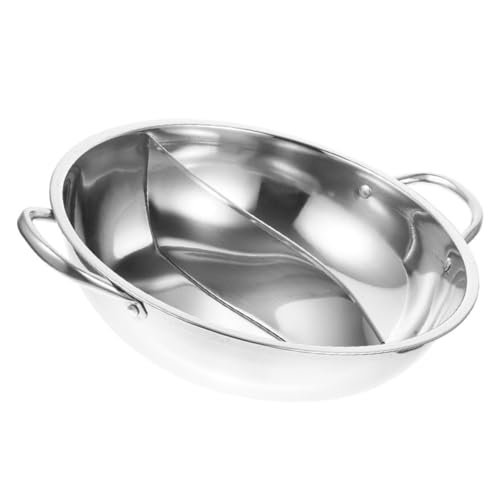 ULTECHNOVO Hot Pot mit Trennwand Induktionsgeeignet Doppelgriff Chinesischer Hotpot Rostfrei Robust Leicht zu Reinigen von ULTECHNOVO