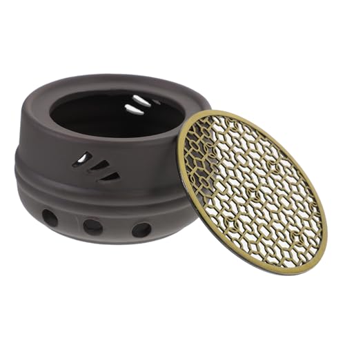 ULTECHNOVO Japanischer Teewärmer aus Hohl Gestalteter Tee Heizständer Langlebig und Hitzebeständig für Zuhause Büro Teehäuser und Cafés in Schwarz mit Bronzefarbenem Deckel ULTECHNOVO Japanischer Teewärmer aus Hohl Gestalteter Tee Heizständer Langlebig und Hitzebeständig für Zuhause Büro Teehäuser und Cafés in Schwarz mit Bronzefarbenem Deckel von ULTECHNOVO