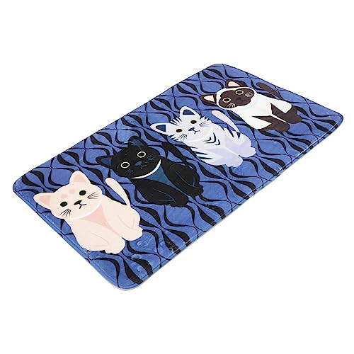 ULTECHNOVO Katzenmuster Fußmatte rutschfeste Bad und Schlafzimmermatte Waschbare Matte für Eingangsbereich und Wohnkultur Flauschiger Teppich mit Einzigartigem Design Zufällige Farbe von ULTECHNOVO