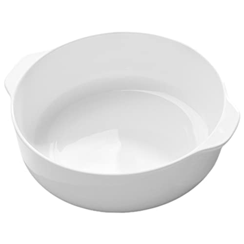 ULTECHNOVO Keramische Auflaufform mit Griff Weißes Geschirr Vielseitige Backform für Ofen und Mikrowelle für Braten Servieren und Tägliches von ULTECHNOVO