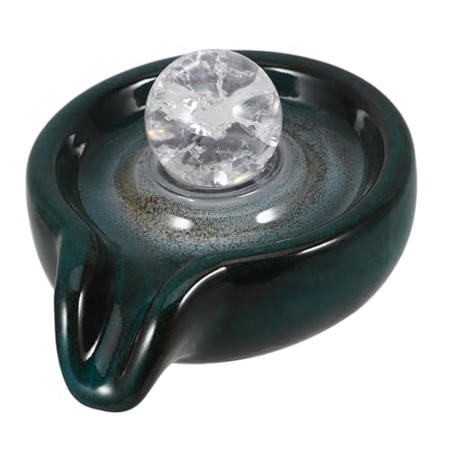 ULTECHNOVO Keramischer Wasserfall Auslass für Gartenbrunnen Dekorative Wasserfontäne aus Keramik Passend für Außenbereiche und Zierbrunnen Pfauen Grün von ULTECHNOVO