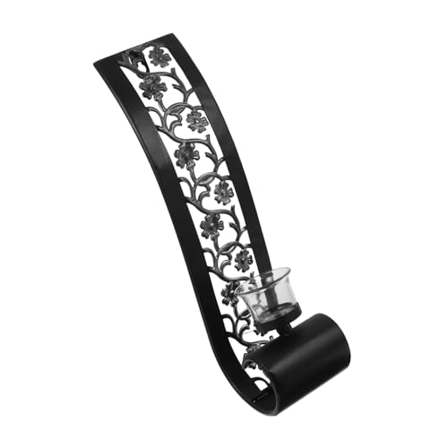ULTECHNOVO Kerzenhalter zum Aufhängen der Wand Schwarze Kerzenhalter Bronze Wanddekoration Wand teelichthalter Goldene Wanddekoration für das Wohnzimmer Laternen Eisen von ULTECHNOVO