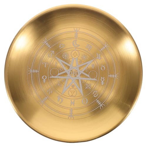 ULTECHNOVO Edelstahl Altar Platte Dekorative Tablett Metall Muster Runde Kerze Für von ULTECHNOVO