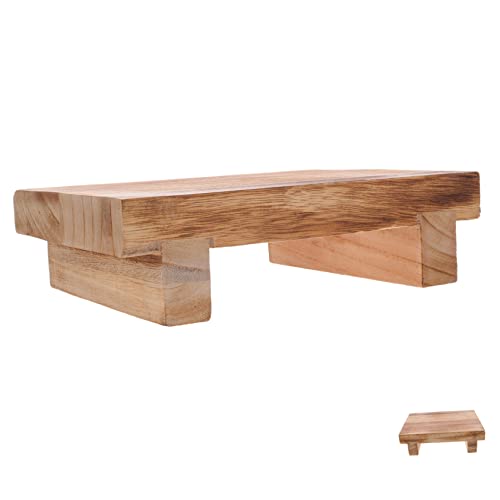 ULTECHNOVO Klein Rutschfester Tritthocker aus Holz für Senioren Fußstütze für Schreibtisch und Haushalt Tragbarer Hocker mit Natürlicher Holzmaserung für und Dekoration von ULTECHNOVO