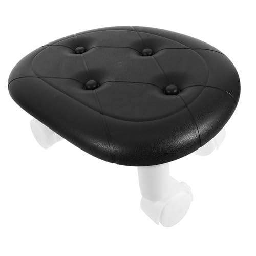 ULTECHNOVO Kleiner Stabiler Rollhocker mit Rädern Runder Robuster Fußhocker für Wohnzimmer und Büro Platzsparender Leichter Sitzhocker zum Sitzen Füße Hochlegen und Schuhe Wechseln von ULTECHNOVO