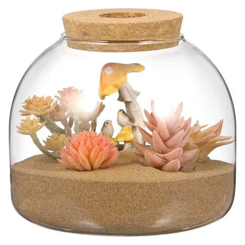 ULTECHNOVO Korkflasche Terrarientopf Behälter für Hydrokulturen Mit Korkdeckel Transparente Pflanzentöpfe Rotfischglas Geschlossenes Holz ULTECHNOVO Korkflasche Terrarientopf Behälter für Hydrokulturen Mit Korkdeckel Transparente Pflanzentöpfe Rotfischglas Geschlossenes Holz von ULTECHNOVO