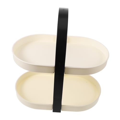 ULTECHNOVO Kosmetik Organizer mit Abnehmbarem Design Lagiger Schminktisch Aufbewahrungstray für Parfüms und Beautyprodukte für Badezimmer Arbeitsplatte Creme Schwarz von ULTECHNOVO