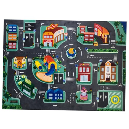 ULTECHNOVO LED Spielteppich Traffic Lernmatte Weicher Strapazierfähiger Krabbelteppich für Jungen und Mädchen Kreatives Lernspiel rutschfest Farbenfrohes Straßendesign Schadstofffrei von ULTECHNOVO