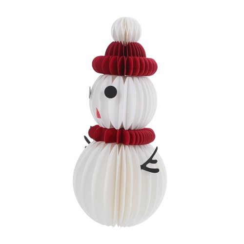 ULTECHNOVO Leichte Stabile Schneemann Deko aus Papier Weihnachts Honeycomb für Tisch Schreibtisch Party Vielseitig Einsetzbar Festliche Weihnachtsdekoration für Zuhause und Feier von ULTECHNOVO