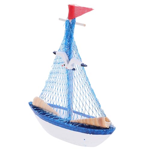 ULTECHNOVO Mediterranes Holz Segelboot Modell Dekorative Desktop Figur Eleganter Maritimer Stil Handgefertigte Holzboot Deko für Schreibtisch Wohnzimmer und Büro Einzigartiges Ornament von ULTECHNOVO
