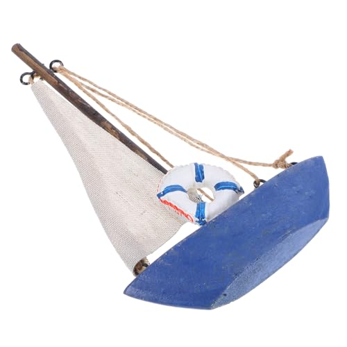 ULTECHNOVO Mediterranes für Bücherregal Tisch und Nautische Holzfigur für Kreative Wohnraumgestaltung mit Blauem Rettungsring von ULTECHNOVO