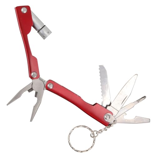 ULTECHNOVO Mini Multifunktionszange aus mit Taschenlampe Faltbares Werkzeug für Outdoor Aktivitäten und Notfälle Tragbare Zange für Camping und Reisen von ULTECHNOVO