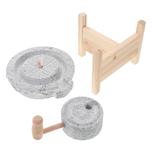 ULTECHNOVO Miniatur Steinmühle Dekor aus Natürlichem Mühlstein Handgefertigtes Mini Mahlstein Modell Detailreiches Sammlerstück für Bücherregal und Schreibtisch Rustikales Vintage von ULTECHNOVO