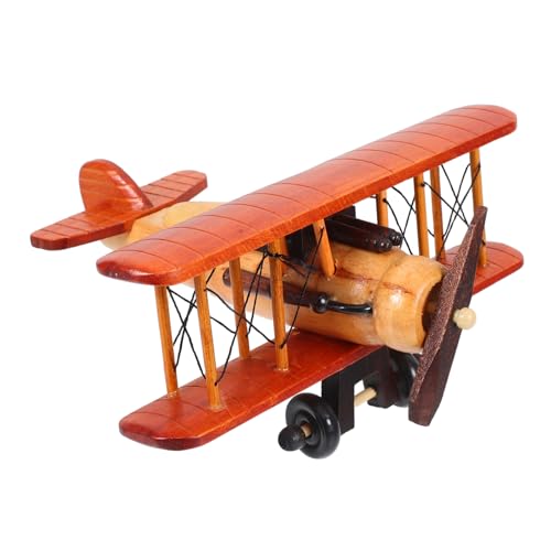ULTECHNOVO Modellflugzeug Aus Holz Vintage Flugzeugmodell Retro -flugzeugdekoration Vintage-spielzeugmodell Holzebene Figur Holzflugzeugverzierung Antikes Flugzeugmodell Flugzeugmodelle Braun von ULTECHNOVO