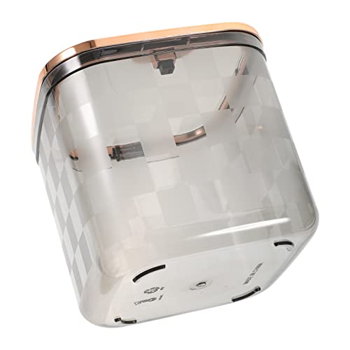 ULTECHNOVO Moderner Transparenter Mini Mülleimer mit Druckverschlussdeckel Kompakter Tischabfalleimer für Badezimmer Schminktisch Büro Tragbarer Kleiner Abfallbehälter Staubdicht und von ULTECHNOVO