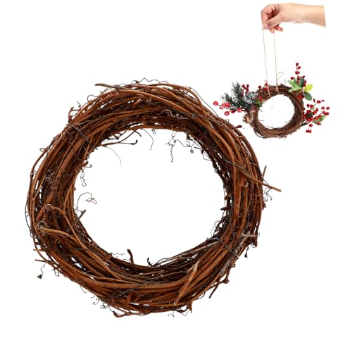 ULTECHNOVO Natürliche DIY Zweig Girlande Handgewebte Rattan Weinrebe Rustikaler Weidenkranz für Weihnachtsdeko Wand und Türhängend Vielseitig für Fest Hochzeit Party und Heimgestaltung von ULTECHNOVO
