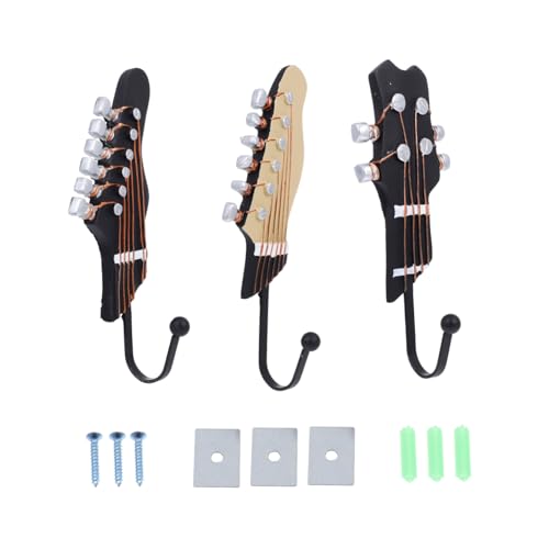 ULTECHNOVO Nordic Musik Wandhaken Gitarrenform Metall Kunst Haken für Kleidung Schlüssel Handtücher Kompakt Platzsparend Einfache Montage Langlebig aus Metall und Harz Stilvolle Wanddeko von ULTECHNOVO