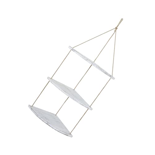 ULTECHNOVO Nordic Wandregal Lagig Hängendes Regal für Wandecken und Funktional aus Hochwertigem und Dickem Hanfseil für Wohnzimmer Schlafzimmer und Büro von ULTECHNOVO