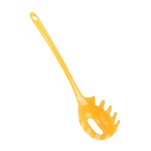ULTECHNOVO Nudellöffel Pasta-Werkzeuge Schaumlöffel zum Kochen geschlitzter Servierlöffel Spaghetti-Server-Utensil Nudelgabeln zum Servieren Schlitzkelle Spaghetti Tongs Handsieb Gelb von ULTECHNOVO