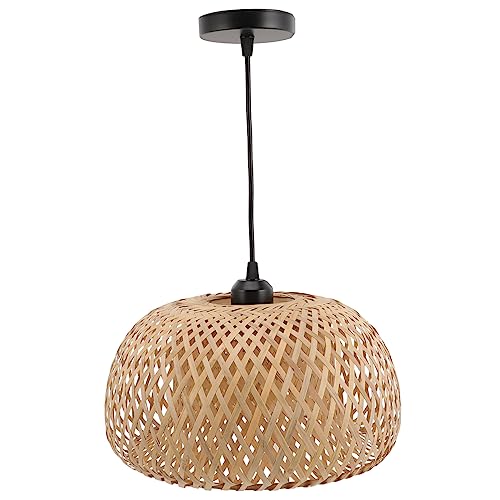 ULTECHNOVO Pendelleuchte Hängelampe aus Rattan Rustikale Deckenleuchte für Schlafzimmer Restaurant und Café Natürliche Warme Beleuchtung von ULTECHNOVO