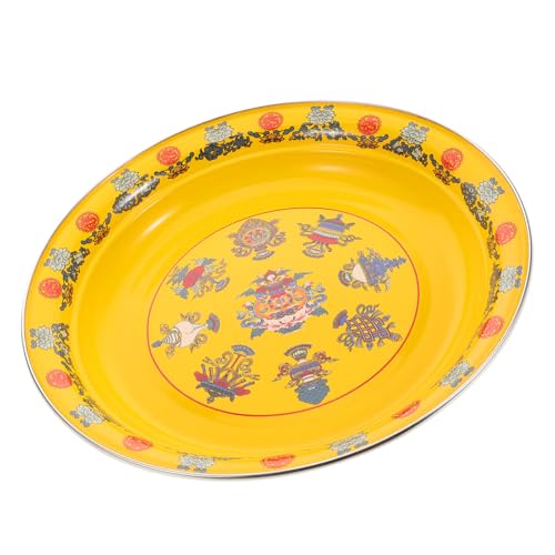 ULTECHNOVO Rundes Emaille Tablett mit Glücksbringenden Symbolen Hochwertiger Obst und Snackteller für Feiern Goldene Ausführung für Angebote und Festliche Anlässe ULTECHNOVO Rundes Emaille Tablett mit Glücksbringenden Symbolen Hochwertiger Obst und Snackteller für Feiern Goldene Ausführung für Angebote und Festliche Anlässe von ULTECHNOVO