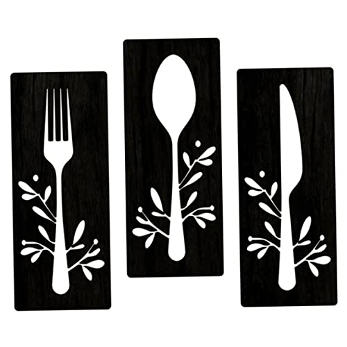 ULTECHNOVO Rustikales Holz Wanddekor Holzlöffel und Messer Wandzeichen für Restaurant und Esszimmer aus Hochwertigem Bassholz für Gemütliche von ULTECHNOVO