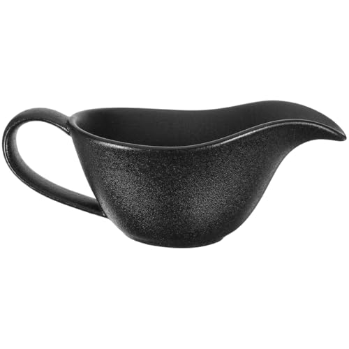 ULTECHNOVO Sauciere Aus Keramik Mit Ergonomischem Griff 16-Unzen-Saucenschale Mit Tropffreiem Lippenauslauf Milchkännchen Soßenbehälter Für Soße Wärmende Soßen Salatdressings Schwarz von ULTECHNOVO