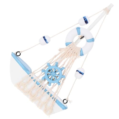 ULTECHNOVO Segelmodell Ornament Miniatur segelboot Figur Küsten Mini-Segelboot Dekoration segelbootförmiges Innenausstattung Modell segelboot Mediterraner Segelboot Segelboot- Holz von ULTECHNOVO