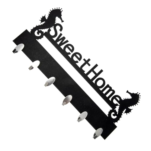 ULTECHNOVO Selbstklebender Vintage Wandhaken Design Schwarz Multifunktional für Schlüssel Taschen Hüte Schals Kleine Gegenstände Organisieren Bereich von ULTECHNOVO