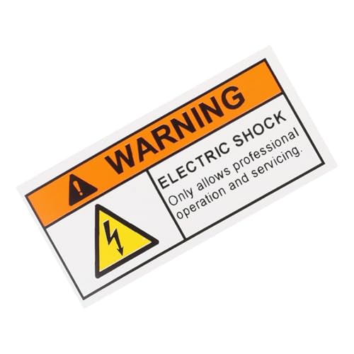 ULTECHNOVO Selbstklebender Warnaufkleber Elektrische Spannung Hochspannungsschock Warnschild Sicherheitszeichen für Wartung durch Fachpersonal Elektrische Gefahren Hinweis Aufkleber von ULTECHNOVO