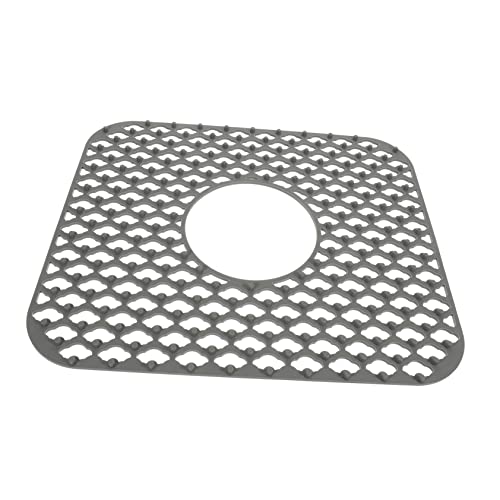 ULTECHNOVO Silikon Abtropfmatte Spülbeckenmatte mit Lochmuster Rutschfest und Geräuschdämpfend Hitzebeständig Geeignet für Küchenspüle Geschirr und Besteck Graue Clover Form Langlebiger von ULTECHNOVO