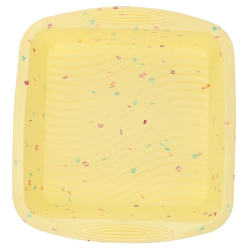 ULTECHNOVO Silikon Backform Quadratisch Antihaftend Hitzebeständig Toastbrot Backform Toast Backwerkzeug Gelb für Kuchen und Brot Spülmaschinenfest Einfach zu Reinigen von ULTECHNOVO