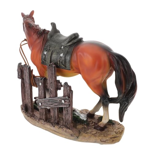 ULTECHNOVO Stehende Pferdeskulptur aus Resin Einzigartige Tierfigur mit Zaun für Weinregal Wohnzimmer Büro und Wohnraumdekoration ULTECHNOVO Stehende Pferdeskulptur aus Resin Einzigartige Tierfigur mit Zaun für Weinregal Wohnzimmer Büro und Wohnraumdekoration von ULTECHNOVO
