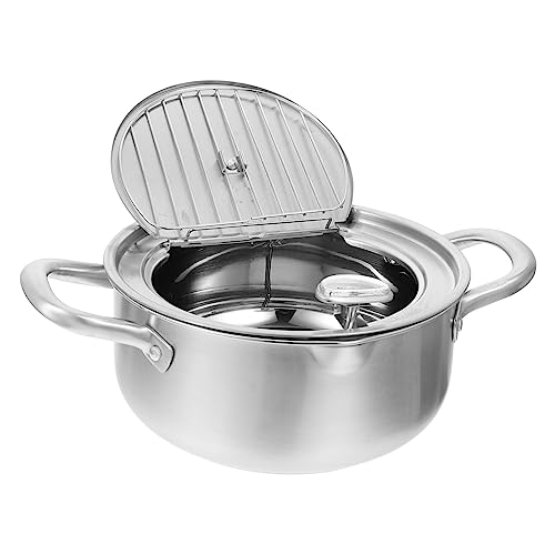 ULTECHNOVO Temperaturgeregelter Fritteusentopf aus Silber Antihaftbeschichtung Kompakt für Haushalt und Gas oder Induktionsherde mit Thermometer zur Präzisen Hitzekontrolle für ULTECHNOVO Temperaturgeregelter Fritteusentopf aus Silber Antihaftbeschichtung Kompakt für Haushalt und Gas oder Induktionsherde mit Thermometer zur Präzisen Hitzekontrolle für von ULTECHNOVO