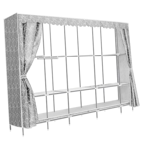 ULTECHNOVO Tragbarer Stabiler Stoff kleiderschrank mit Verstärkung Vollständig Geschlossenem Schutz für Schlafzimmer Wohnheim und Reise Einfach Aufzubauen und Kompakt für Kleidungshängung von ULTECHNOVO