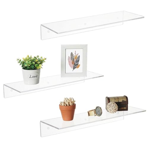 ULTECHNOVO Transparente Wandregal Aufbewahrung Organizer mit Schrauben Schwebendes Display für Schuhe Kosmetik und Sammlerstücke Platzsparend Robust Vielseitig für Wohn Schlafzimmer von ULTECHNOVO