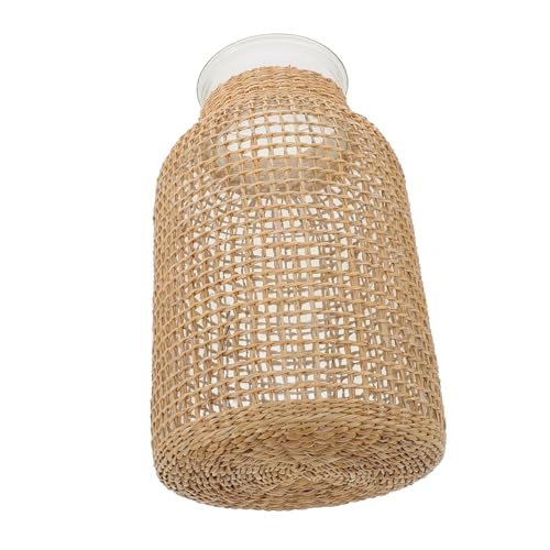 ULTECHNOVO Trockenvase Tafelaufsätze Künstlicher Tisch Retro Gewebt Für Blumen Große Vase Dekoration Pflanzen Seegrasvase Stroh Dekorative Rustikale Bauernhausvase Blumenbehälter von ULTECHNOVO