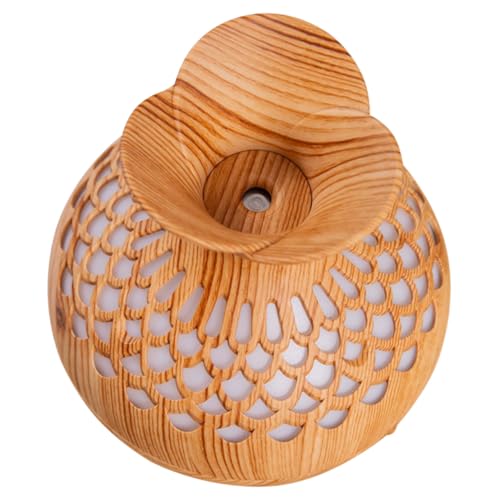 ULTECHNOVO USB Luftbefeuchter Aromatherapie Diffusor mit Leisem Nebel Tragbarer Kleiner Luftbefeuchter für Schlafzimmer Wohnzimmer Holzoptik Kompakt und Leicht für Zuhause von ULTECHNOVO