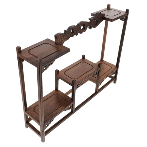 ULTECHNOVO Vielseitiger Ausstellungsständer aus Holz für Sammlerstücke Präsentationsregal mit Holzrahmen Kompakt für Pflanzen und Dekorationen für Tisch und Büro von ULTECHNOVO