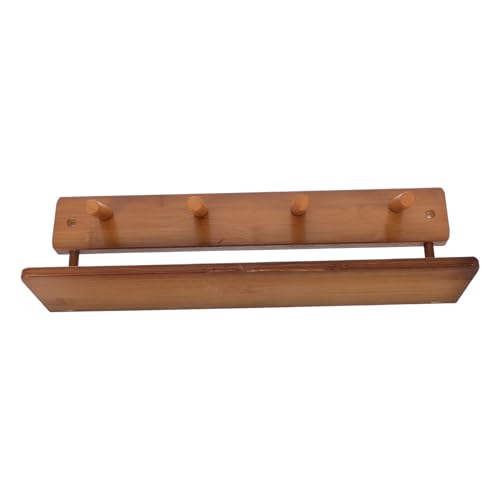 ULTECHNOVO Vintage Holz Wandhaken Garderobenleiste mit Haken und Ablage Robuste Wandgarderobe für Mantel Handtuch Schal Vielseitiger Wandhalter für Flur Bad und Schlafzimmer Dekoratives Regal von ULTECHNOVO