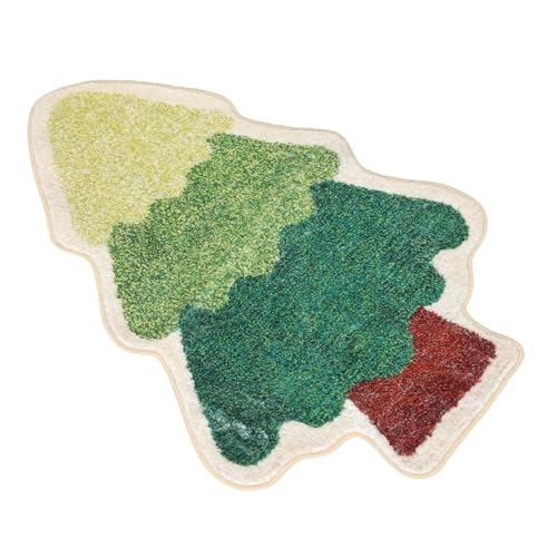 ULTECHNOVO Weicher Weihnachtsbaum Teppich Rutschfester Kuscheliger Kinderzimmer Teppich Festliche Weihnachtsdeko für Wohnzimmer Schlafzimmer und Badezimmer Pflegeleicht Winterliche Fußmatte von ULTECHNOVO
