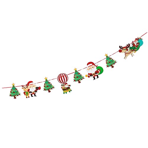 ULTECHNOVO Weihnachtliches Papierhängebanner mit Rentier Weihnachtsmann und Baum Stilvolle Party Deko für Wohnzimmer und Fotorequisiten Festliche Xmas Raumgestaltung Geschenkidee von ULTECHNOVO