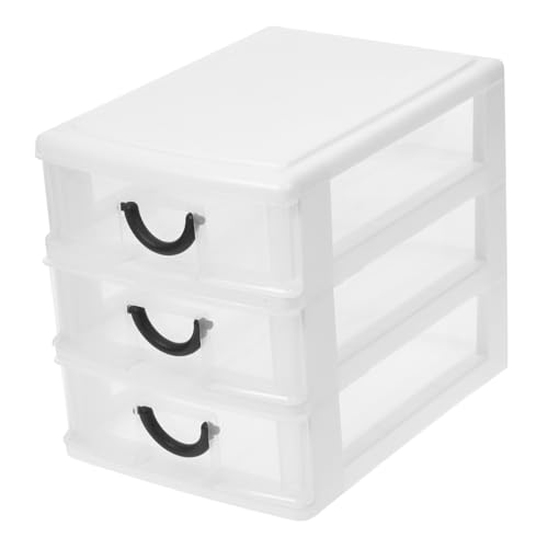 ULTECHNOVO Weiße Dreistufige Aufbewahrungsbox aus Kunststoff Organizer für Kosmetik Schmuck und Bürobedarf Multifunktionale Aufbewahrungslösung für Schreibtisch Zuhause und Büro von ULTECHNOVO