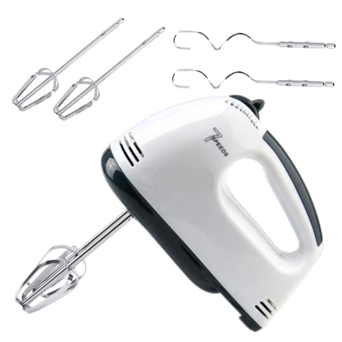 ULTECHNOVO elektrischer Eierschläger Backzubehör Backgerät elektrischer Mixer Backwerkzeug Sahnemischer Power-Handmixer handmixer elektrisch Plastik Weiß Wiederverwendbar von ULTECHNOVO
