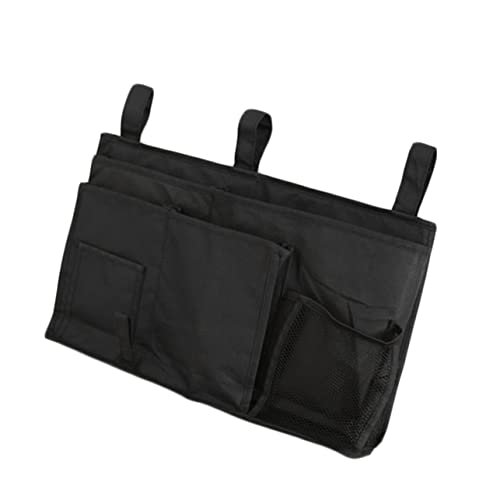 ULTECHNOVO wasserdichte Oxford Stoff Betttasche mit Großem Fassungsvermögen Vielseitiger Hänge Organizer für Bettgestell Geeignet für Schlafzimmer Auto Kinderbett und Sofa Schwarz von ULTECHNOVO