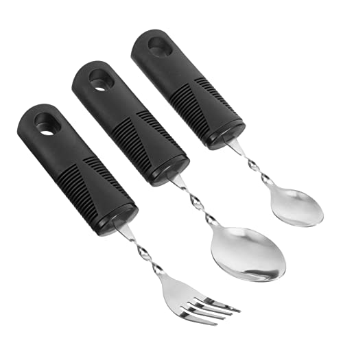 Utensilien Geschirr 3-Teiliges Adaptives Utensilienset Leicht Zu Greifendes Besteck Biegbare Teelöffel Esslöffel Für Erwachsene Ältere Menschen Mit Handzittern Behinderte Utensilien Geschirr 3-Teiliges Adaptives Utensilienset Leicht Zu Greifendes Besteck Biegbare Teelöffel Esslöffel Für Erwachsene Ältere Menschen Mit Handzittern Behinderte von ULTECHNOVO