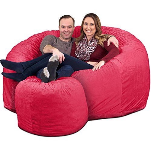 ULTIMATE SACK Sitzsack 6000 mit Fußstütze: Riesenmöbel mit Schaumstoff gefüllt, Bezüge maschinenwaschbar, doppelte Nähte, robustes Innenfutter und Fußstütze aus 100% Rohschaumstoff von ULTIMATE SACK